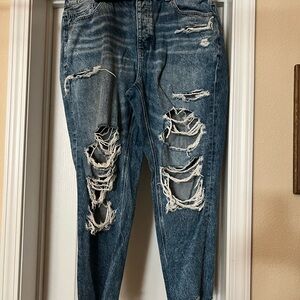 American Eagle Outfitters Blue Distressed Boyfriend Jeans